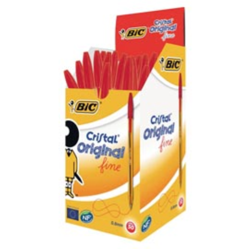BIC CRISTAL PENNA A SFERA PUNTA FINE COLORE ROSSO CONF. 50 PZ.